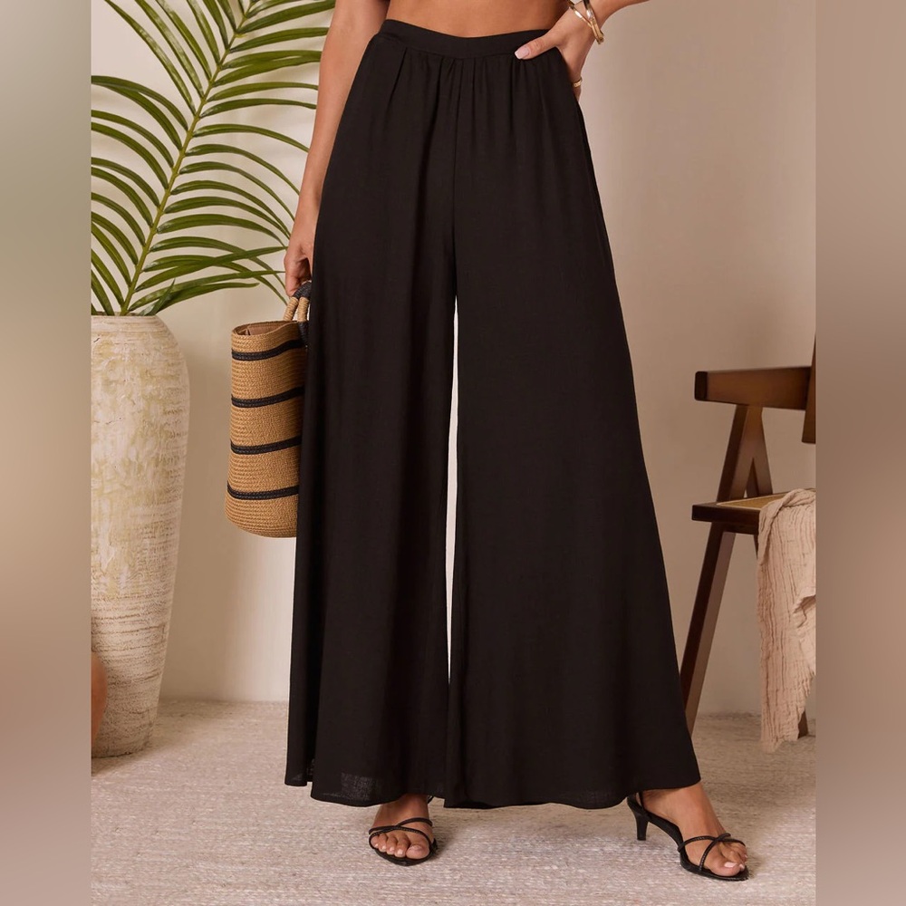 NEW VICI Linen Gabbie Short Sleeve Button Up Top and High Rise Pants Outfit Set - Picture 4 of 16